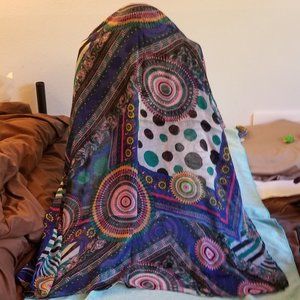 NWOT Gorgeous Pashmina Scarf Purple Teal Pink Red